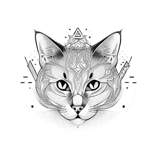 Cat Symmetrical Full Chest Piece