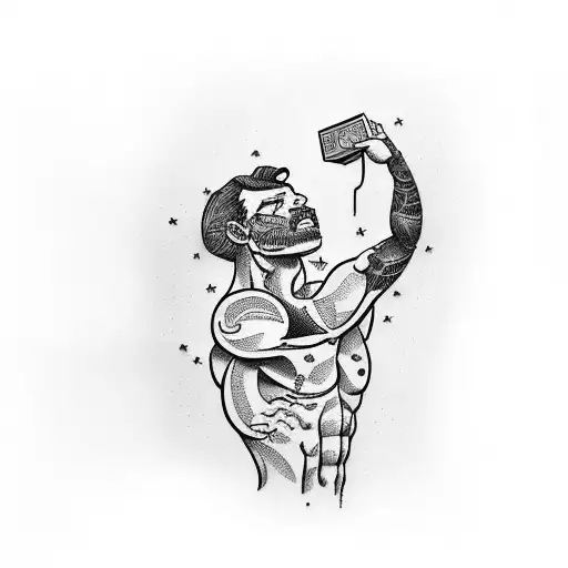 Muscular Arm Holding A Book With A Motivational Quote