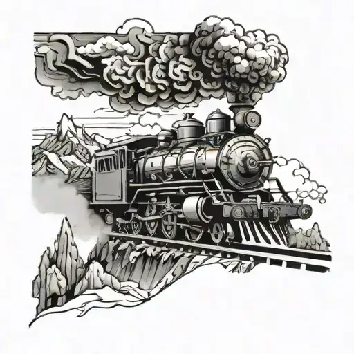 A Futuristic Steam Locomotive Traveling Through A Mountain Range