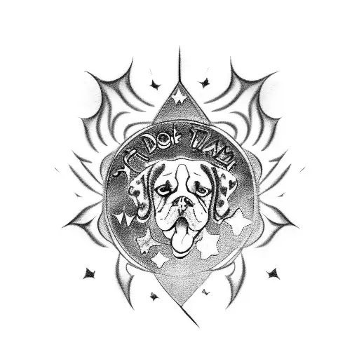 Dog Paw Star And Flame