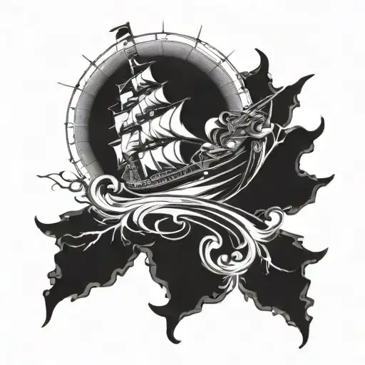 Nautical Theme With A Ship Compasss