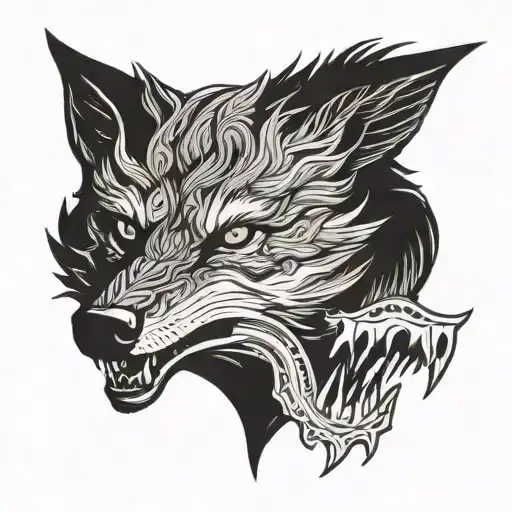 Jormungarnd And Fenrir Wolf