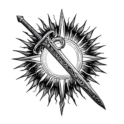 Sword Going Through A Sun