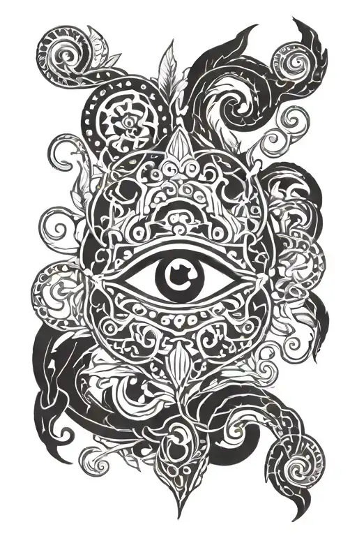 Illustration Of The Ayahuasca Vine With An Eye Surrounded