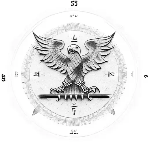 Eagle American Flag Compass