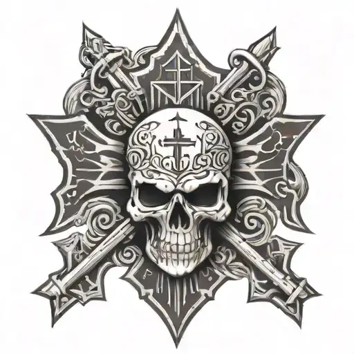 Orthodox Christian Cross Skull Military
