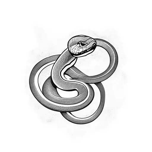 Smooth Snake Tattoo Design For Around The Ankle