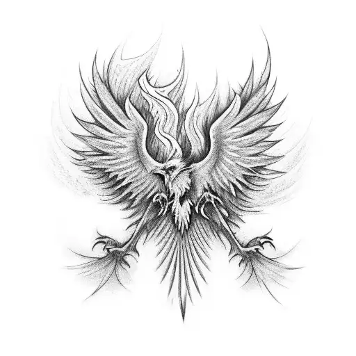 Phoenix With Spreaded Wings