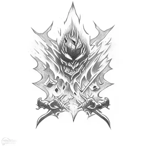 Dark Souls Bonfire With A Darksign Around It