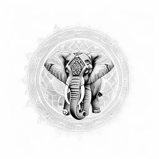 Mandala With Elephant
