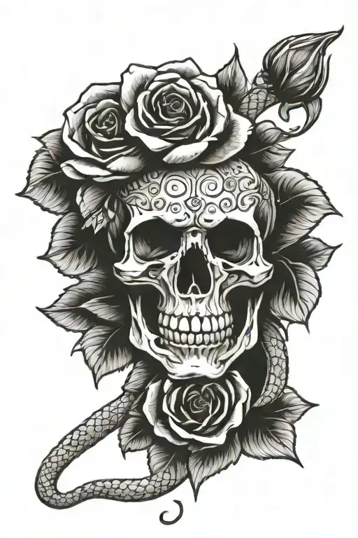 Skull Snake Rose