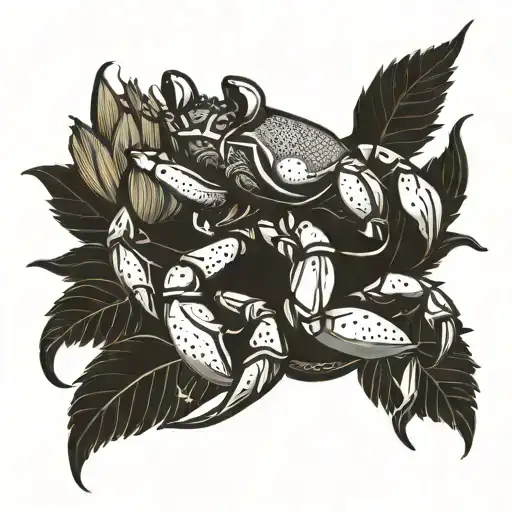 Crab Holding A Sunflower