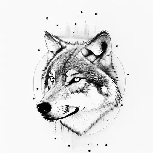 Wolf Head With Tail Like Sparks