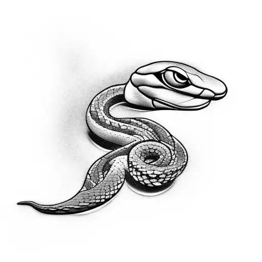 Smooth Snake Tattoo Design For Around The Ankle