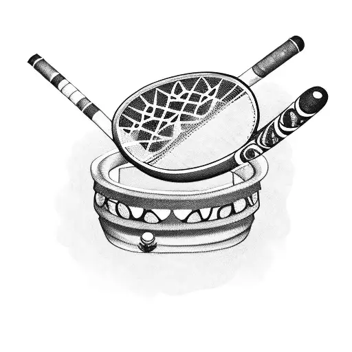 A Smoking Pipe Shaped Like A Tennis Racket With Animal Patterns