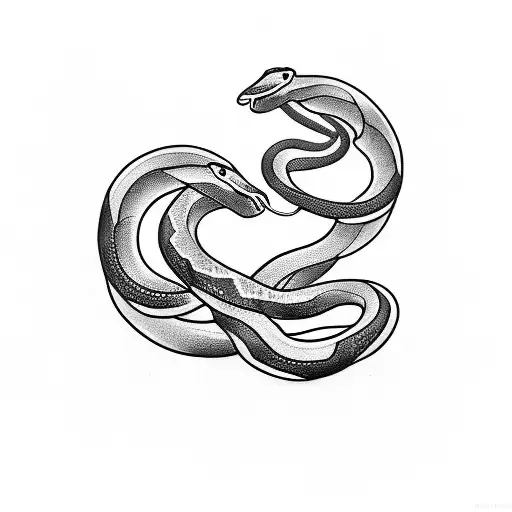 Smooth Snake Tattoo Design For Around The Ankle