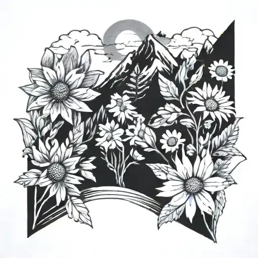 Mountain And Daisies