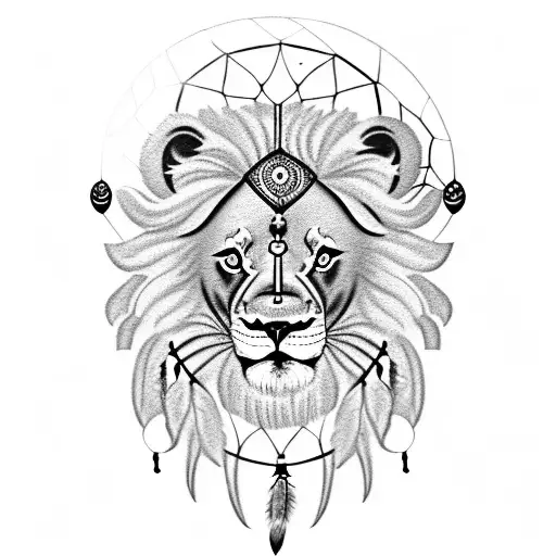 Lion With Dream Catcher