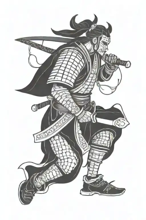 Scandinavian Samurai With A Bigger Sword And More Line Work