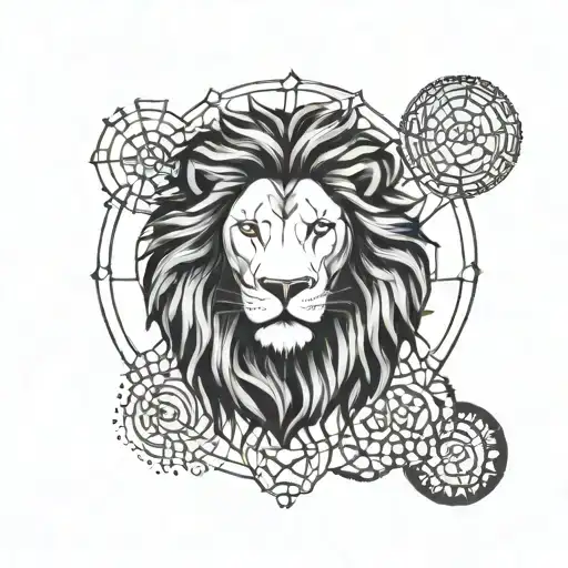 Lion And 7 Chakras Intertwined