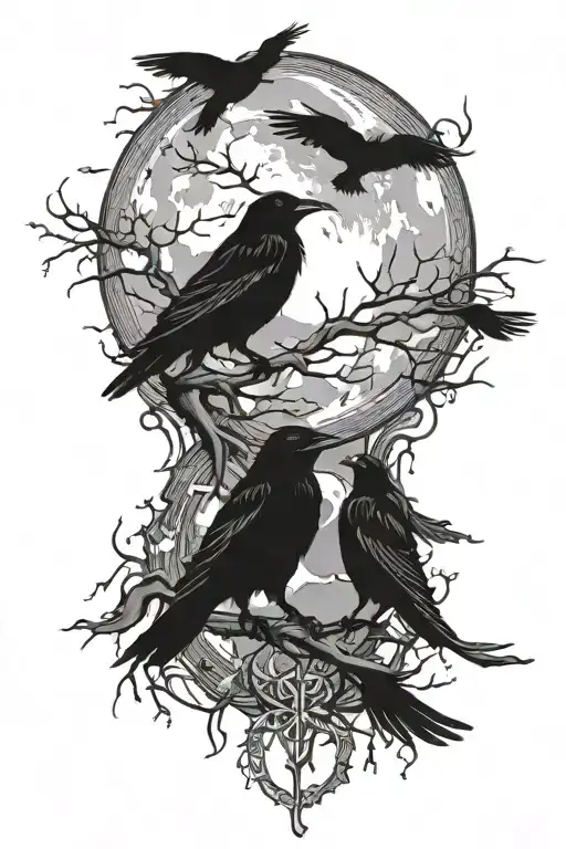 Crows And Moon