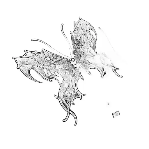 Butterfly Where The Wings Are Snake Heads