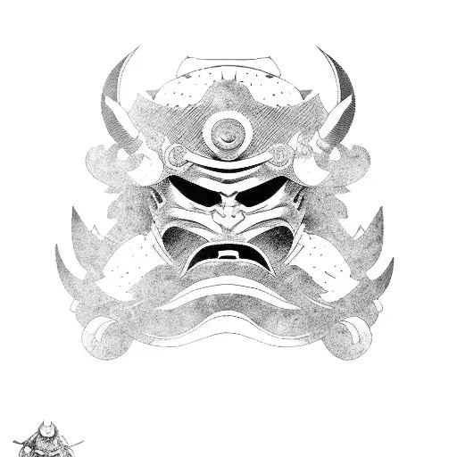 Evil Samurai Helmet With Oni Mask