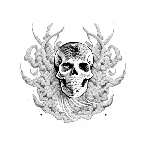 Skeleton Wrapped In Waves