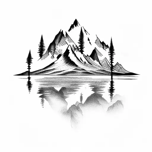 Mountain With A River And Lake