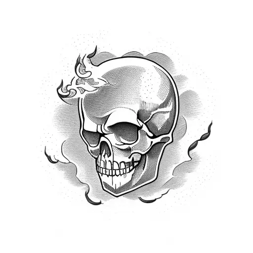 Skull And Storm And Sky And Time