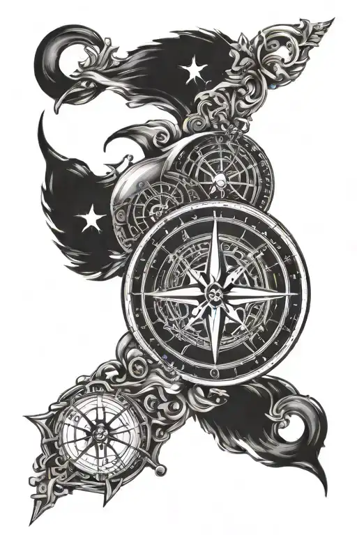 Viking Compass Whis Moon
