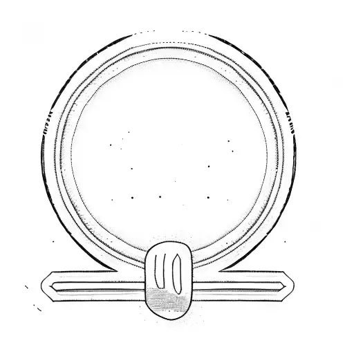 A Black And White Drawing Of A Circle On A Black Background