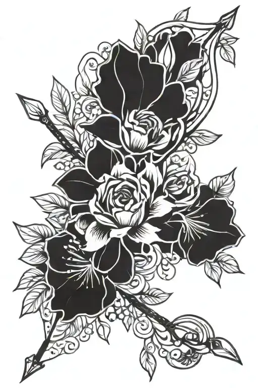 Bow And Arrow Floral Design