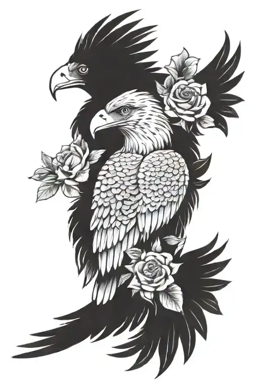 Eagle Holding Flowers