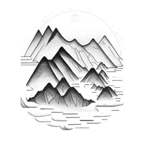 Mountain With A River And Lake