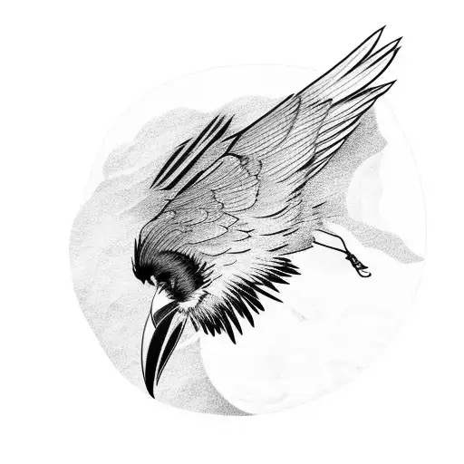 A Raven Perched On Top Of A Mountain