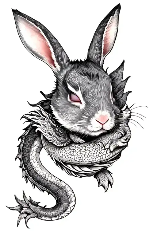 Rabbit Sleeping On Dragon