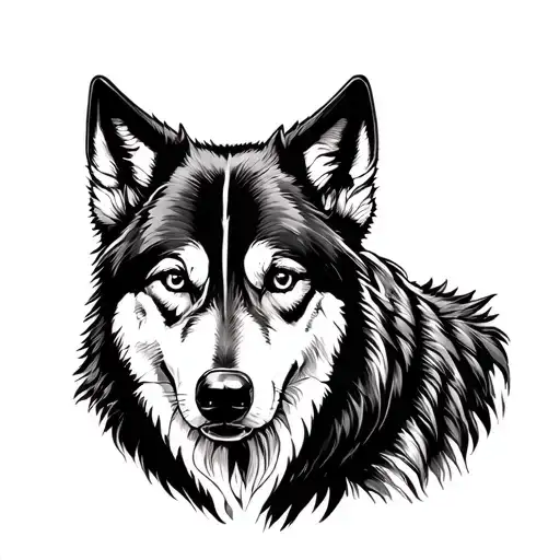 Wolf And Dog Tattoo On My Chest