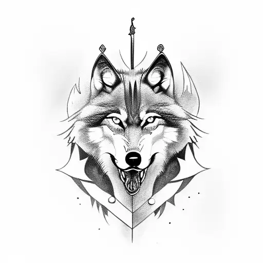 Wolf With Sword Coat Of Arms