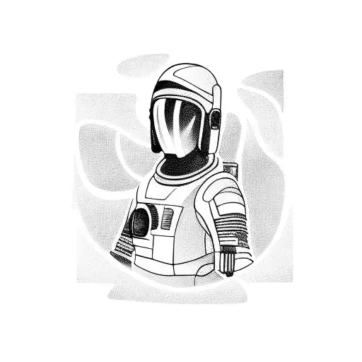 A Futuristic Guitar Player Traveling Through Space