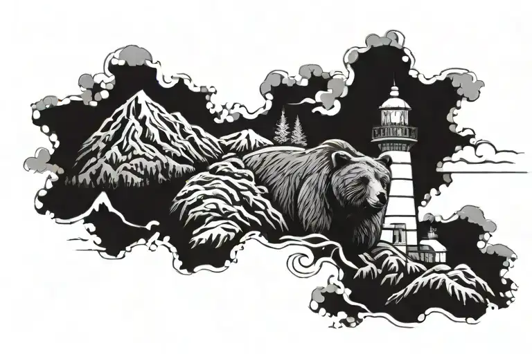 Lighthouse And Bear Head
