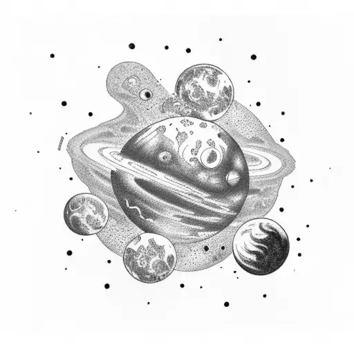 Galaxy Stars Planets Moon