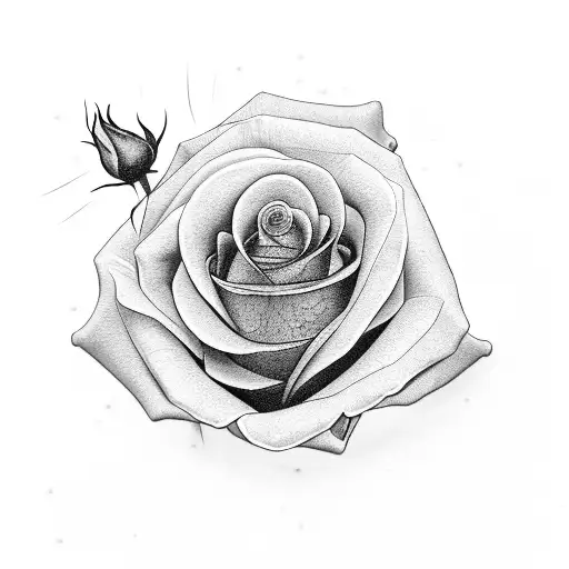 A Black And Grey Rose With An Oldschool Film Camera Hidden Within The Petals