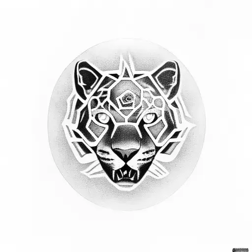 Black Jaguar With Blue Eyes A Rose And A Roll Of Money In A Rose