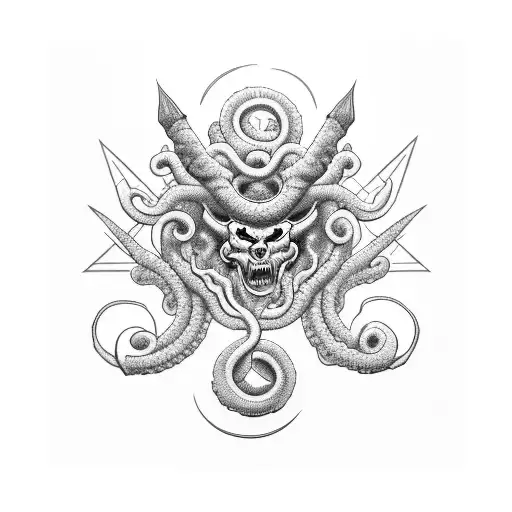 Cherry Blossom Medusa Satanic Imagery