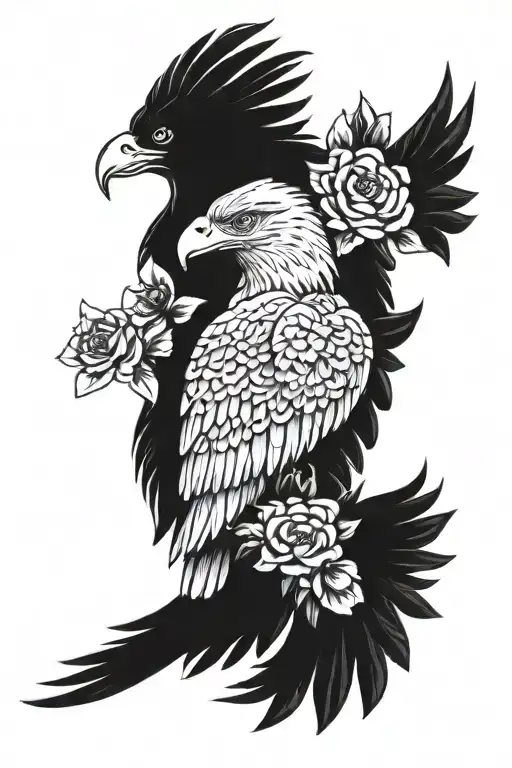 Eagle Holding Flowers