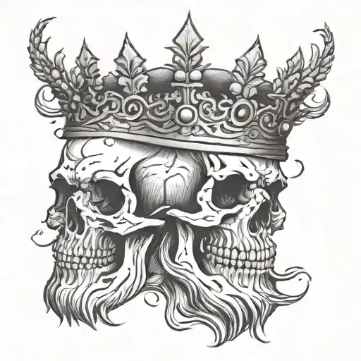 Bearded Skull With Crown Clock