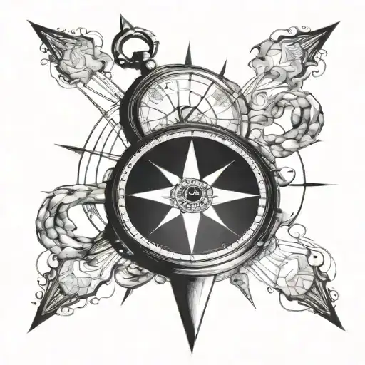 Compass Pointing The Full Moon To Pairs