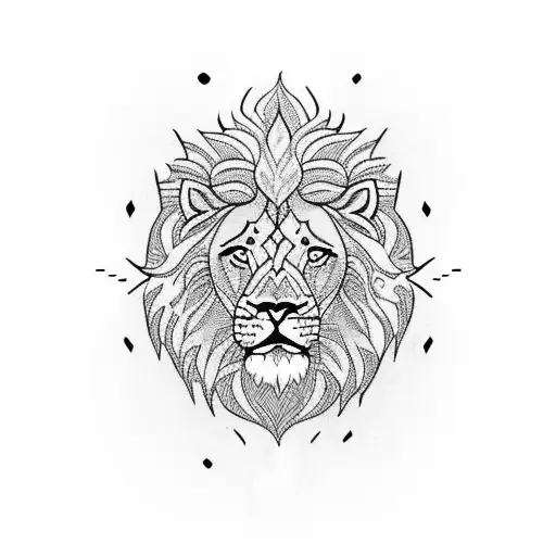 Incorporate A Lion And Water Elements Into A Design Symbolizing Perseverance And Strength