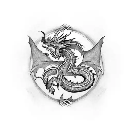 Dragon Symbolizing Strength And Power In Taekwondo